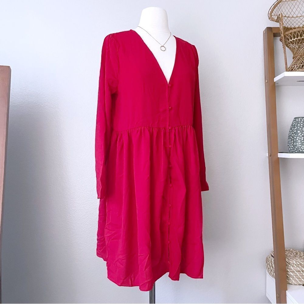 True Red Oversize Swing Dress